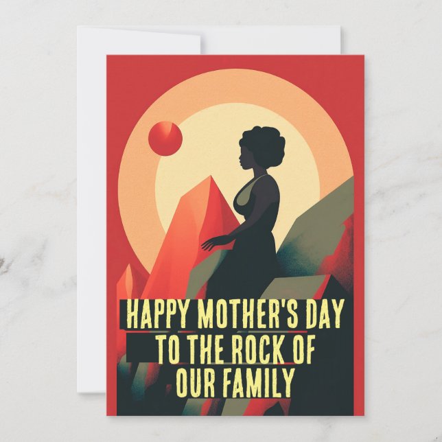 Happy Mother's Day to the Rock of Our Family Holiday Card (Front)