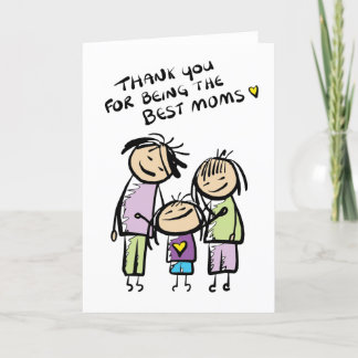 Happy Mother's Day to Two Moms Greeting Card