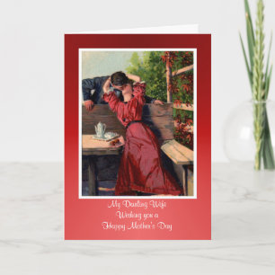 Happy Mother's Day to Wife from husband vintage Card