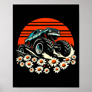 Happy mother's day toddler daisy monster truck kid poster