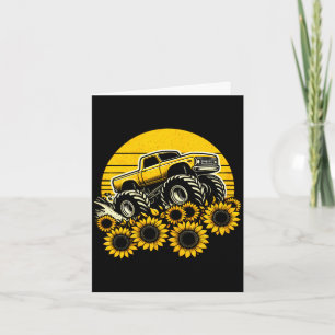 Happy mother's day toddler sunflower monster truck card