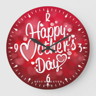 Happy Mother's Day Typography-23534 Large Clock