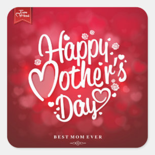 Happy Mother's Day Typography-23534 Square Sticker