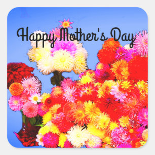 Happy Mother's Day Various Dahlias #2-1 Stickers