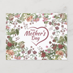 Happy Mother's Day Vintage Flowers Holiday Postcard