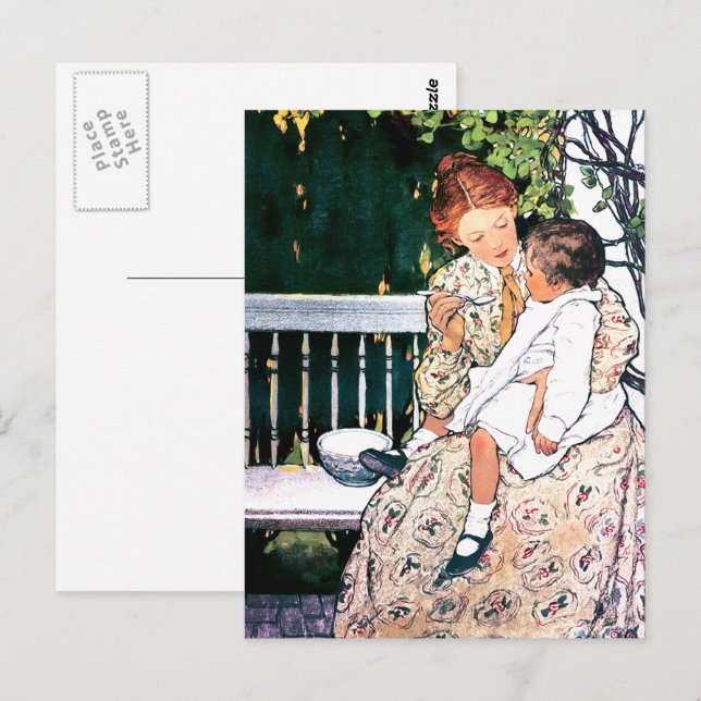 Happy Mother's Day. Vintage Mother and Child Postcard (Front/Back)