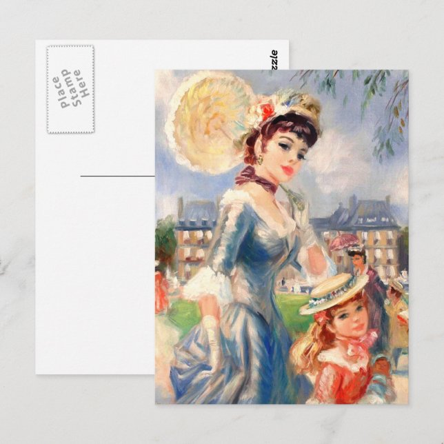 Happy Mother's Day. Vintage Mother and Daughter Postcard (Front/Back)