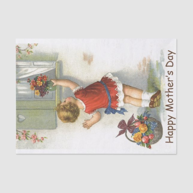 Happy Mothers Day - Vintage Tissue Paper (Front)