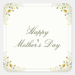 Happy Mother's Day Vintage Wildflower Garden Party Square Sticker