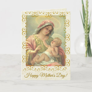HAPPY MOTHER'S DAY VIRGIN MARY RELIGIOUS CARD