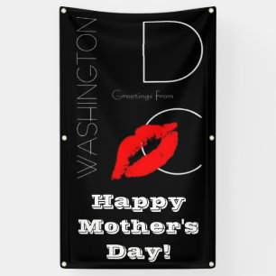 Happy Mother's Day Washington DC Red Lipstick Kiss Banner