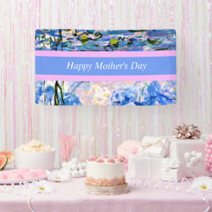 Happy Mother's Day, water lilies background, Banner