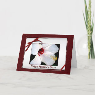 Happy Mother's Day White Hibiscus Card