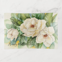 Happy Mother's Day White Magnolia Floral Add Text