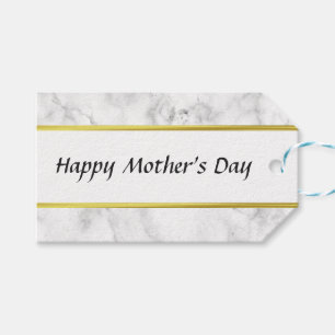 Happy Mother's Day White Marble Look Elegant Gift Tags