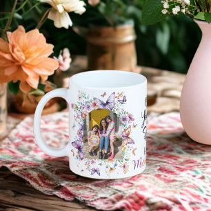 Happy Mother's Day Wildflowers Butterflies Photo Coffee Mug