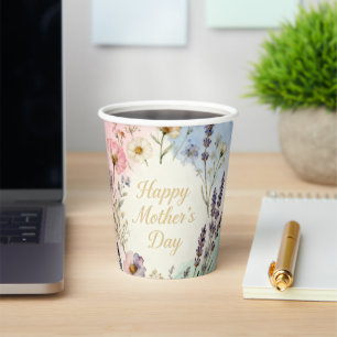 Happy Mother's Day Wildflowers Paper Cups