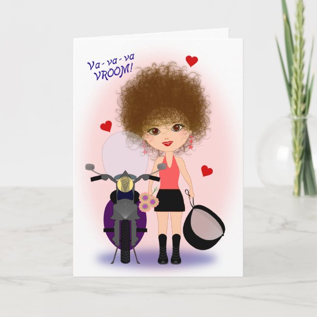 Happy Mother's Day with a Motorcycle Mama! Card (Front)
