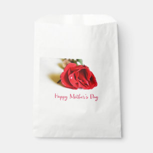 Happy Mother's Day with a Single Red Rose Favour Bags