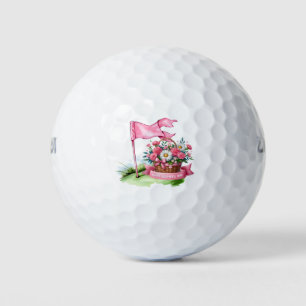 Happy Mother's Day with flower basket Golf Balls