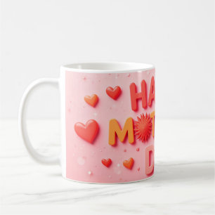 Happy Mother's Day with Hearts Coffee Mug