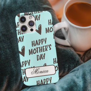 Happy Mother's Day with light blue background  Case-Mate iPhone Case