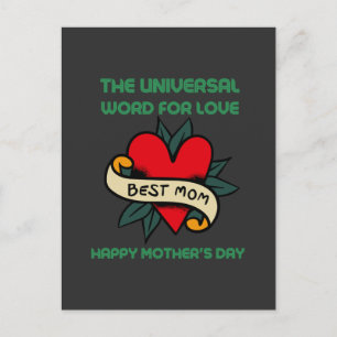 Happy Mothers Day With Love And Flower  Postcard