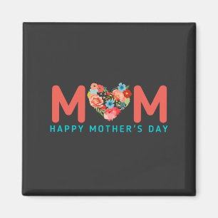 Happy Mothers Day With Love And Flowers Colourful Magnet