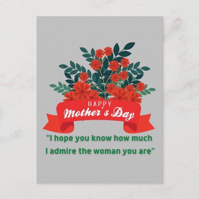 Happy Mothers Day With Love And Flowers   Postcard (Front)