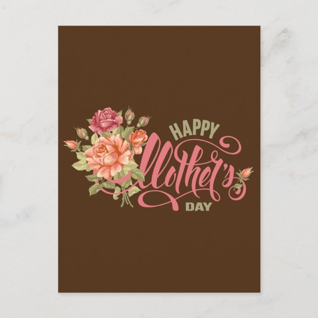  Happy Mothers Day With Love And Flowers Spring  Postcard (Front)