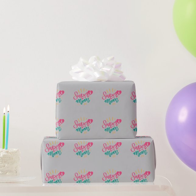  Happy Mothers Day With Love My Super Mum   Wrapping Paper (Party Gifts)