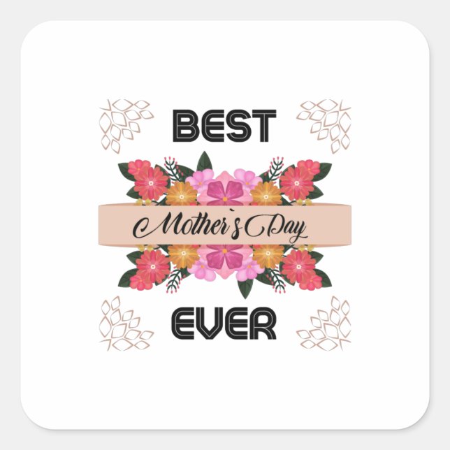 Happy Mothers Day With Love  Square Sticker (Front)
