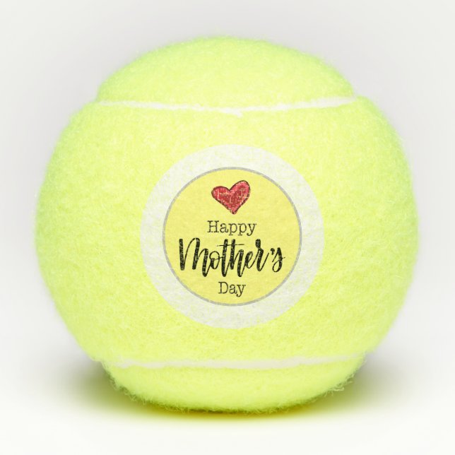 Happy Mother's Day with love Tennis Mum Tennis Balls (Front)