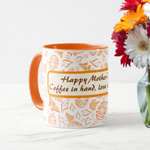 Happy Mother's Day with Orange Butterfly Pattern