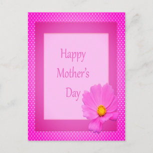 Happy Mother's Day with Pink Flower Postcard