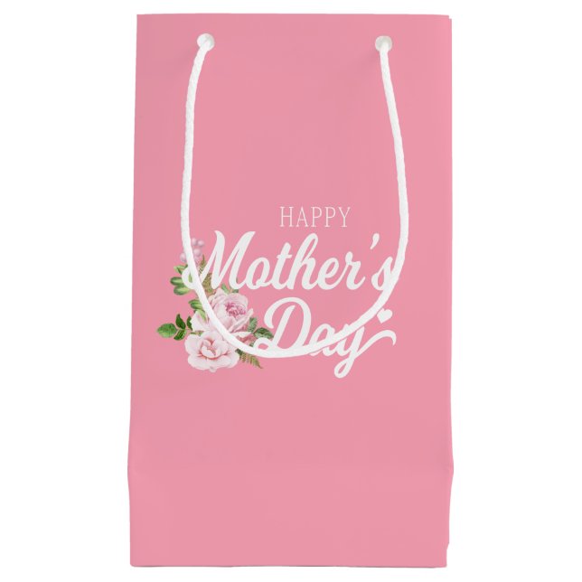Happy Mother's Day with Pink Roses | Gift Bag (Front)