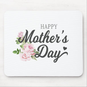 Happy Mother's Day with Pink Roses   Mousepad