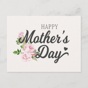 Happy Mother's Day with Pink Roses Postcard