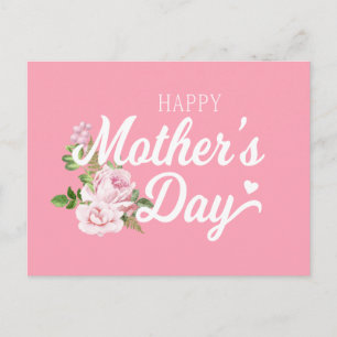 Happy Mother's Day with Pink Roses Postcard