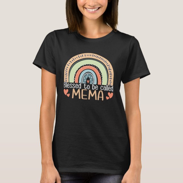 Happy Mothers Day Women Blessed To Be Called Mema  T-Shirt (Front)