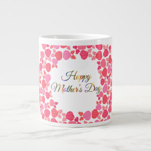Happy Mothers Day Wreath  Large Coffee Mug