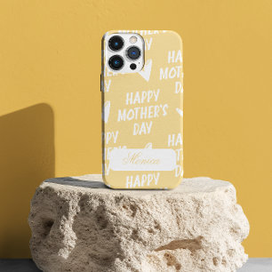 Happy Mother's Day yellow background custom name Case-Mate iPhone Case