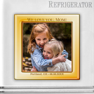 Happy Mother's Day Yellow Photo Magnet