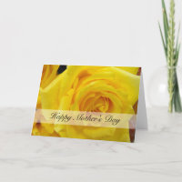 Happy mother's day yellow rose  greeting card.