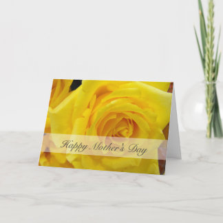 Happy mother's day yellow rose greeting card. card