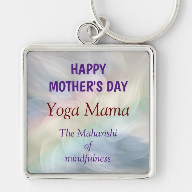 Happy Mother's Day Yoga Mama design Card Key Ring (Front)