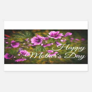 Happy Mother's Day Zebra Hollyhock #2 Stickers