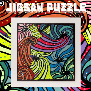 Happy Motion Graphic Swirls Jigsaw Puzzle