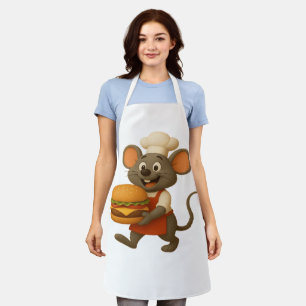 Happy Mouse Chef with Big Cheese – Kitchen Apron