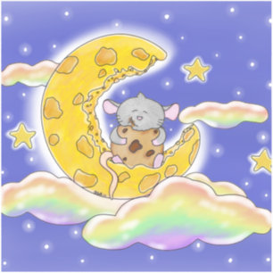 Happy Mouse On Cheese Moon
